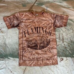 Vintage 90s All over print Flamingo Saloon T shirt